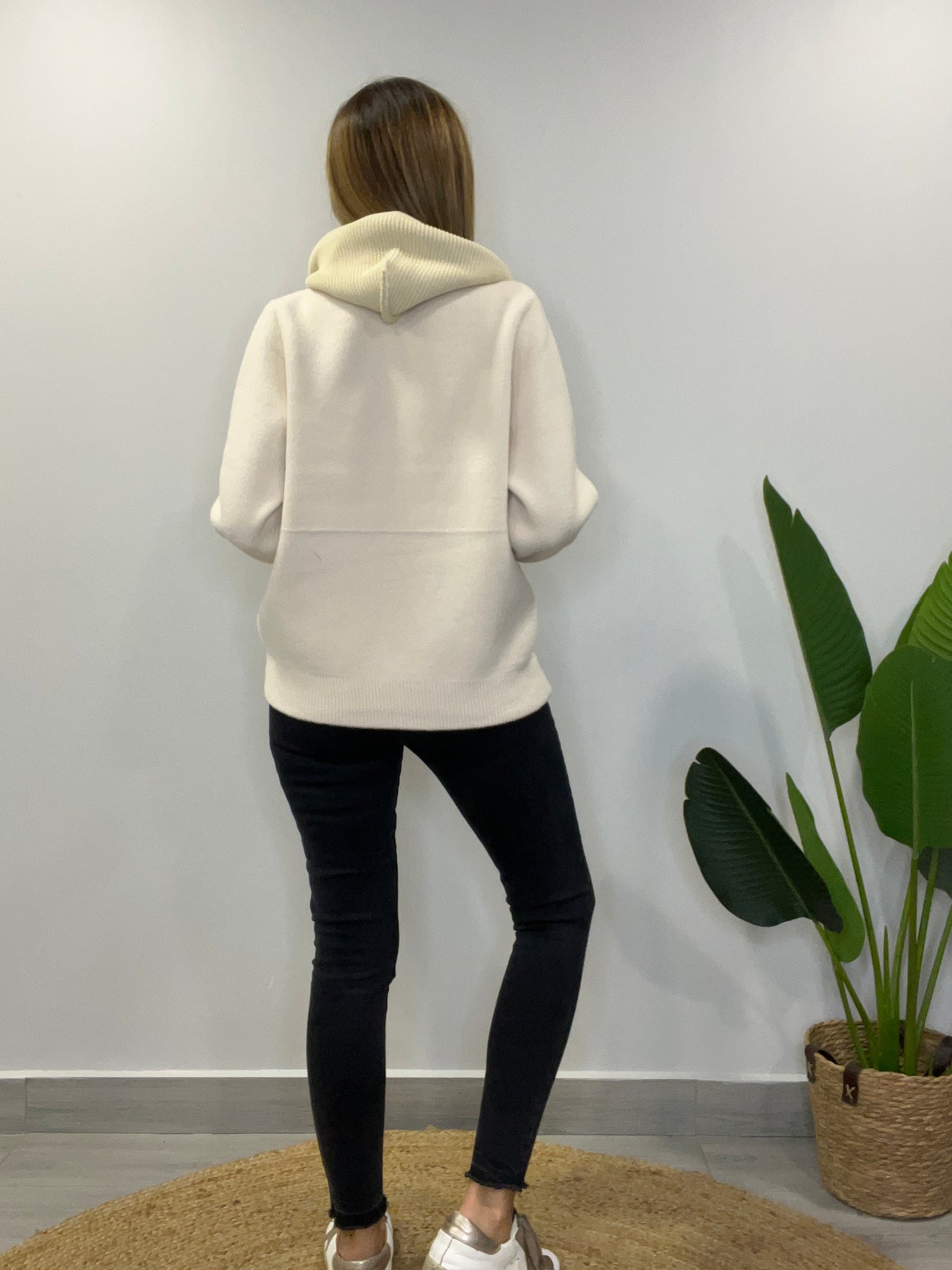 Chaqueta/polerón cuello desmontable Monti Crema