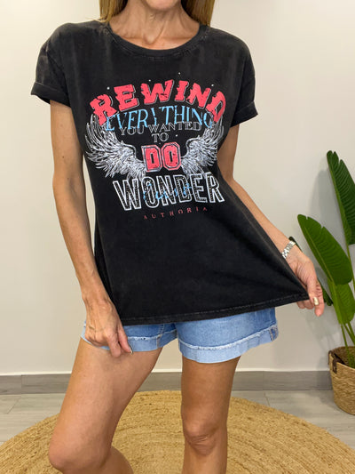 Polera Rewind negra