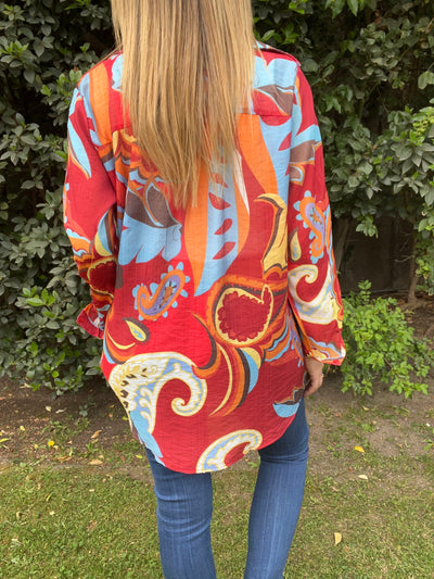 Blusa Gasa Vera Rojo