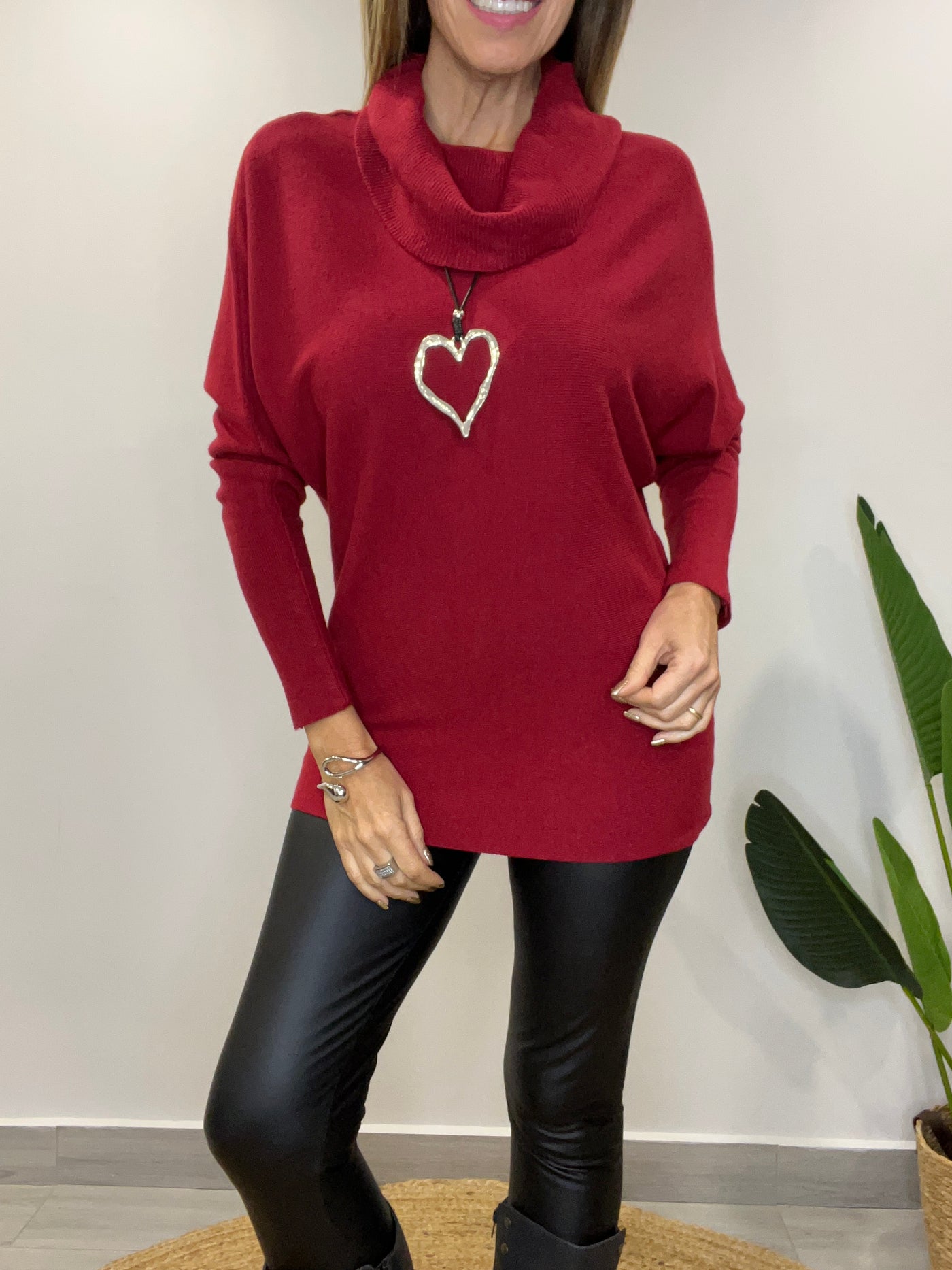 Sweater  Singapur/Cuello Cherry