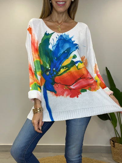 Sweater Hilo splash Azul
