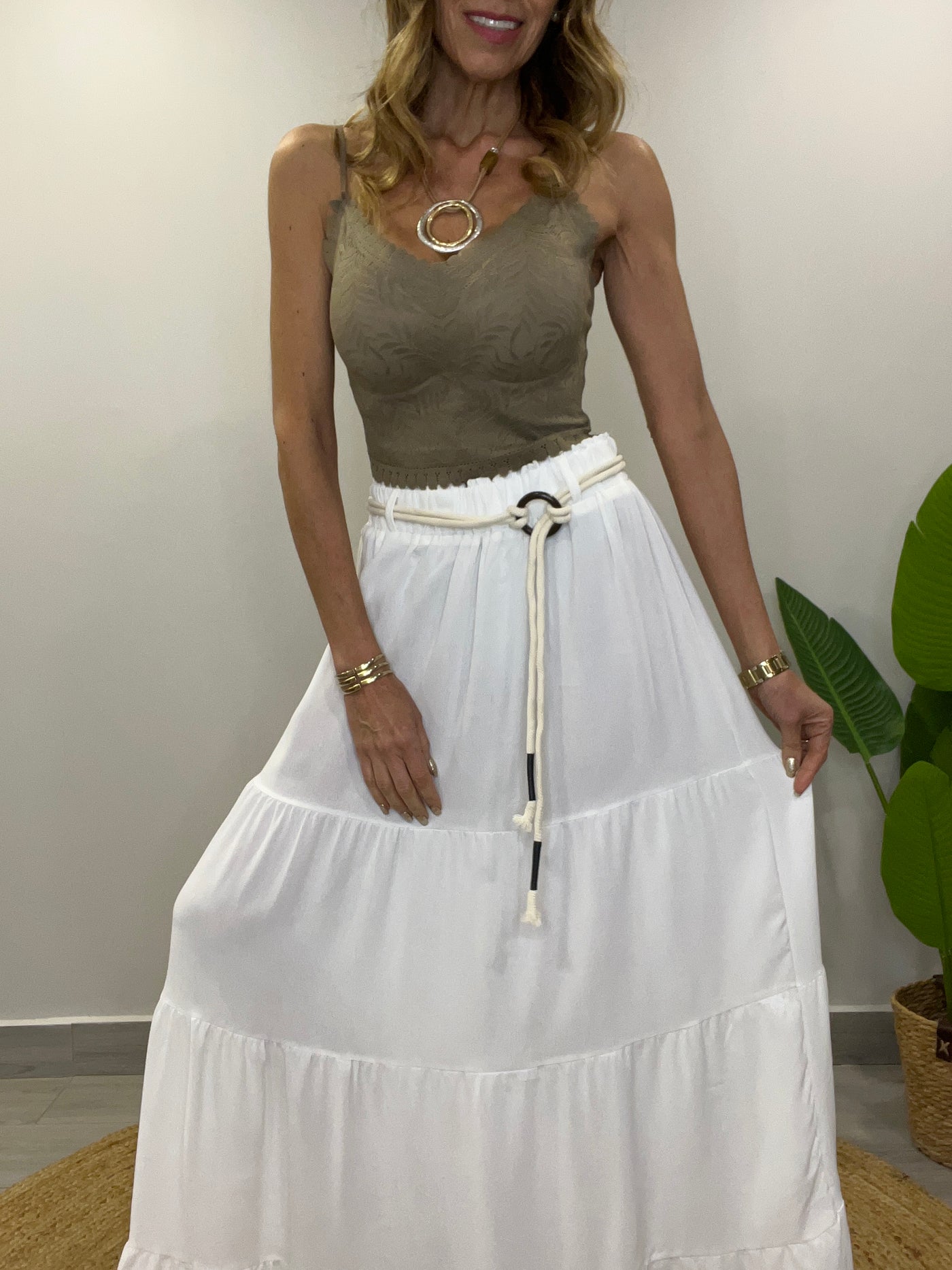 Falda Crep Venus blanca