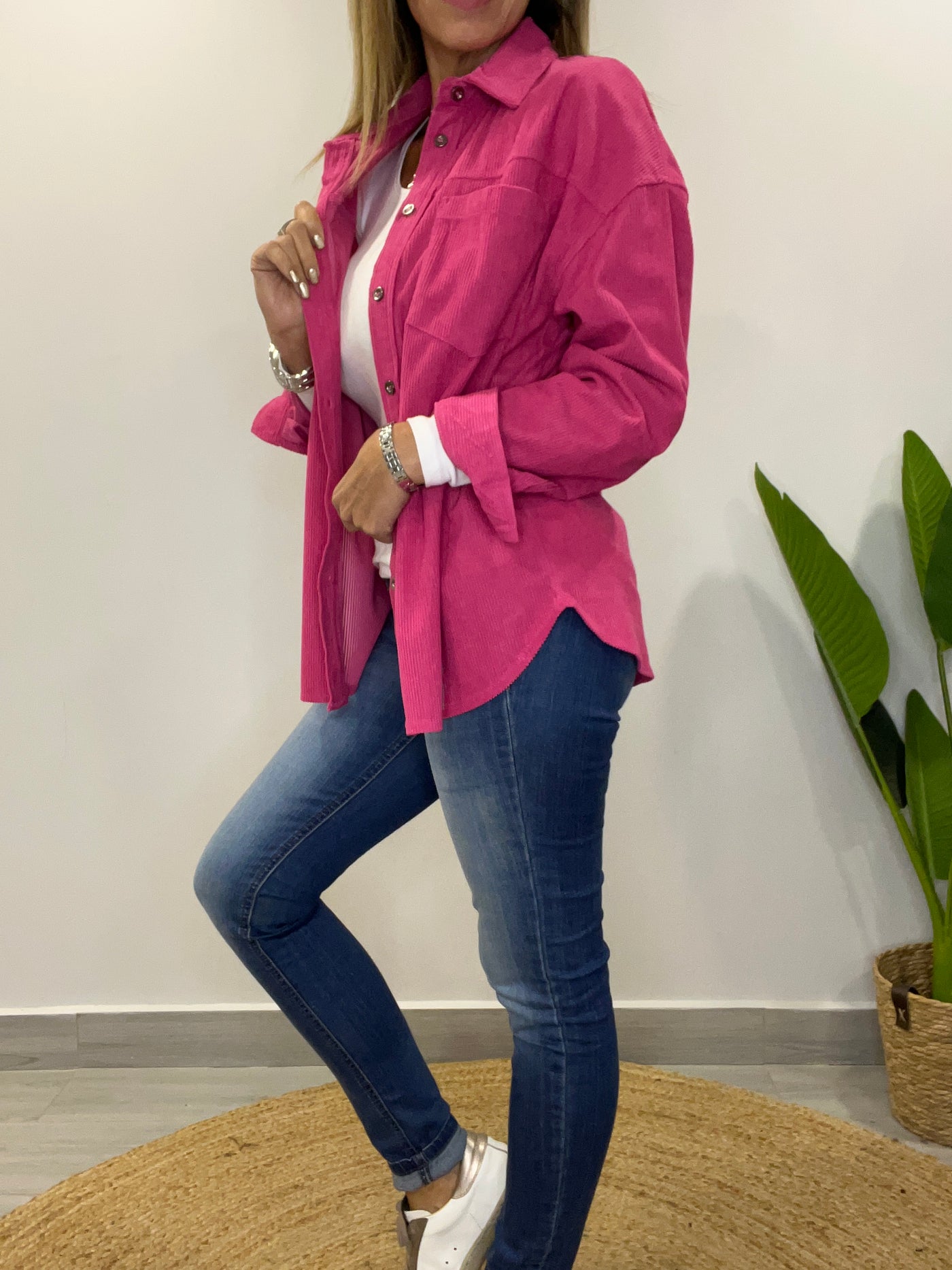 Camisa Cotelé Amanda Fucsia
