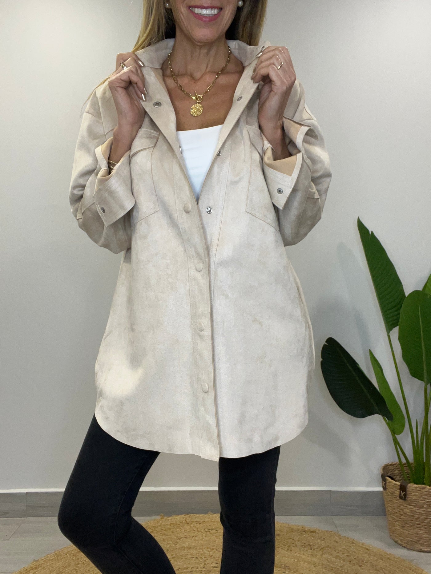 Sobrecamisa Gamuza Córdoba Crudo (Oversize)