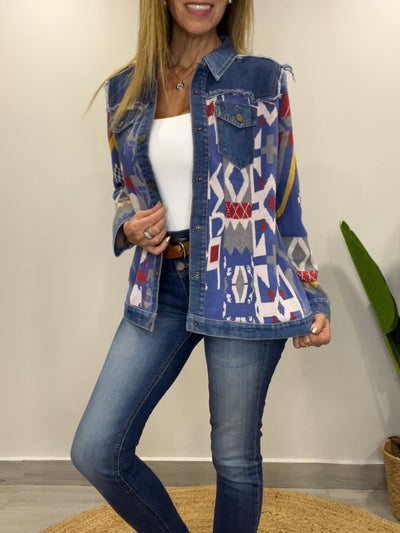Chaqueta tejida Sinigual Azul