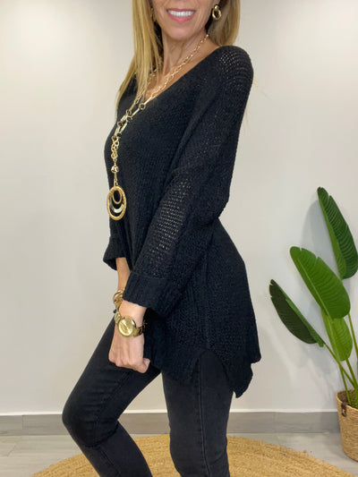 Sweater Hilo Mantua Negro