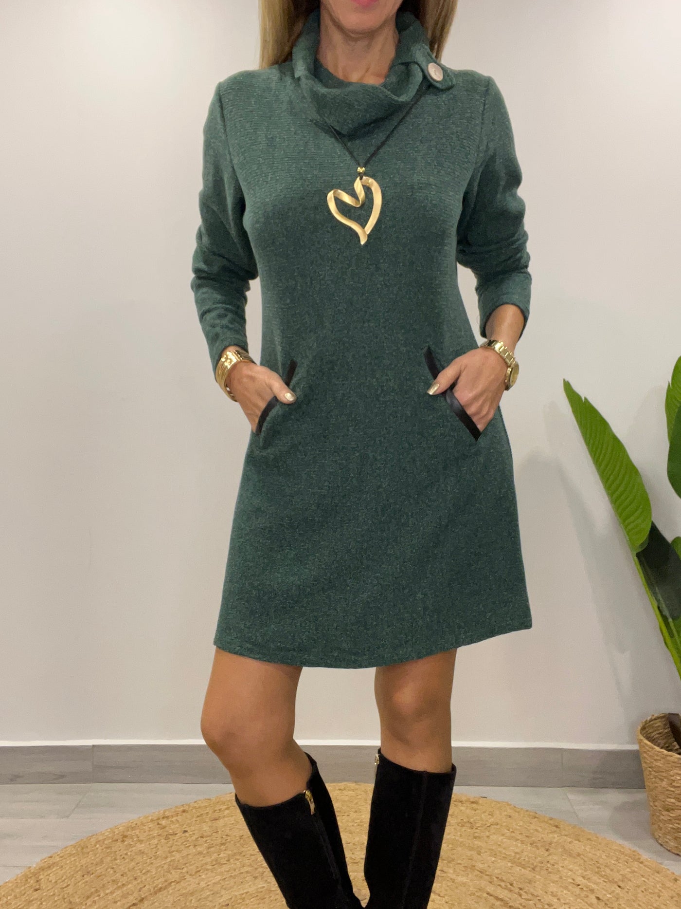 Vestido Lanilla Aurora Verde