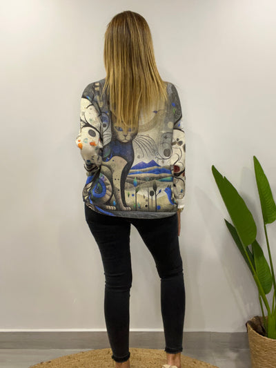 Sweater Italiano Hilo minina azul