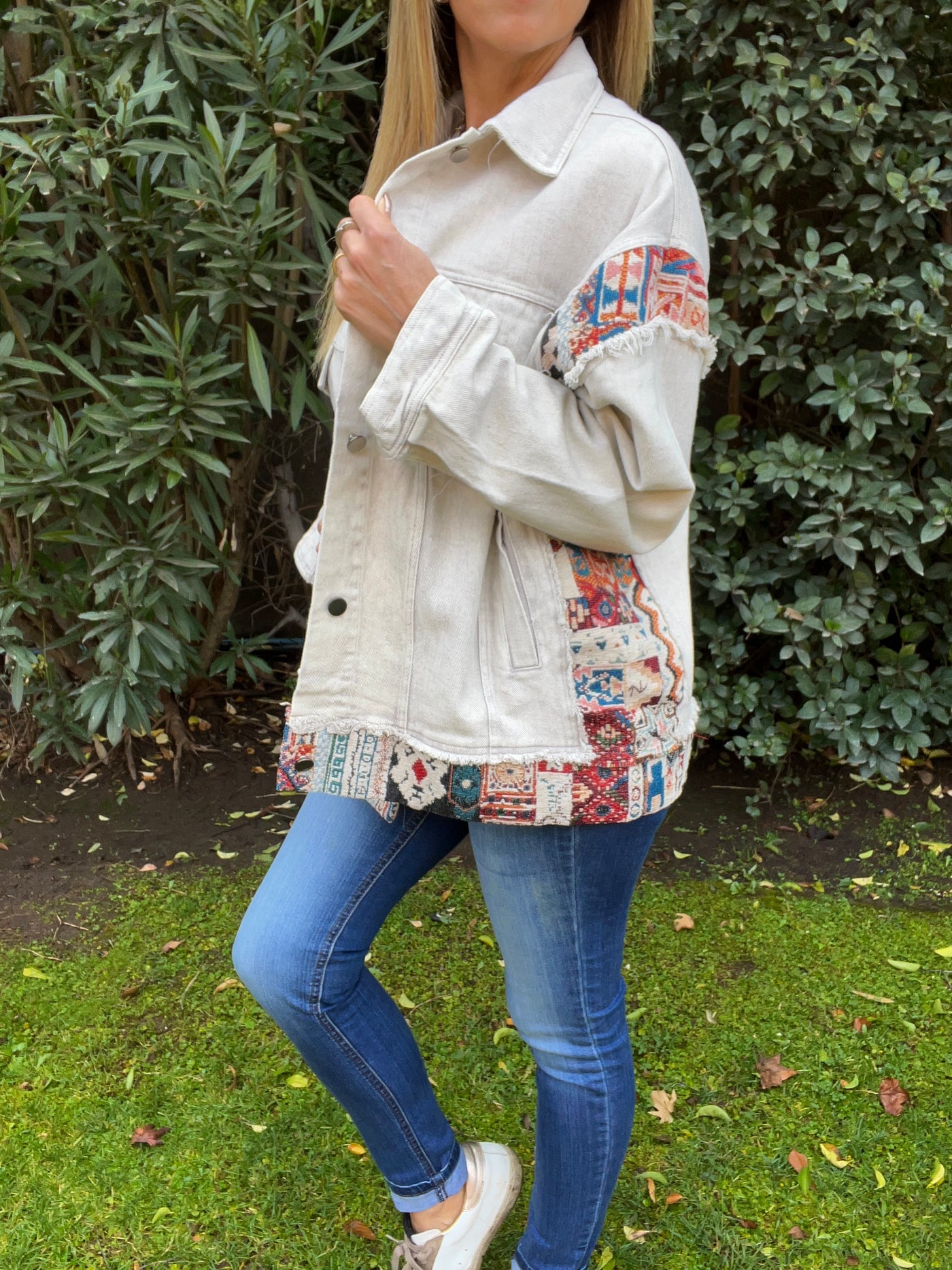 Chaqueta mezclilla Bohemia Tiza