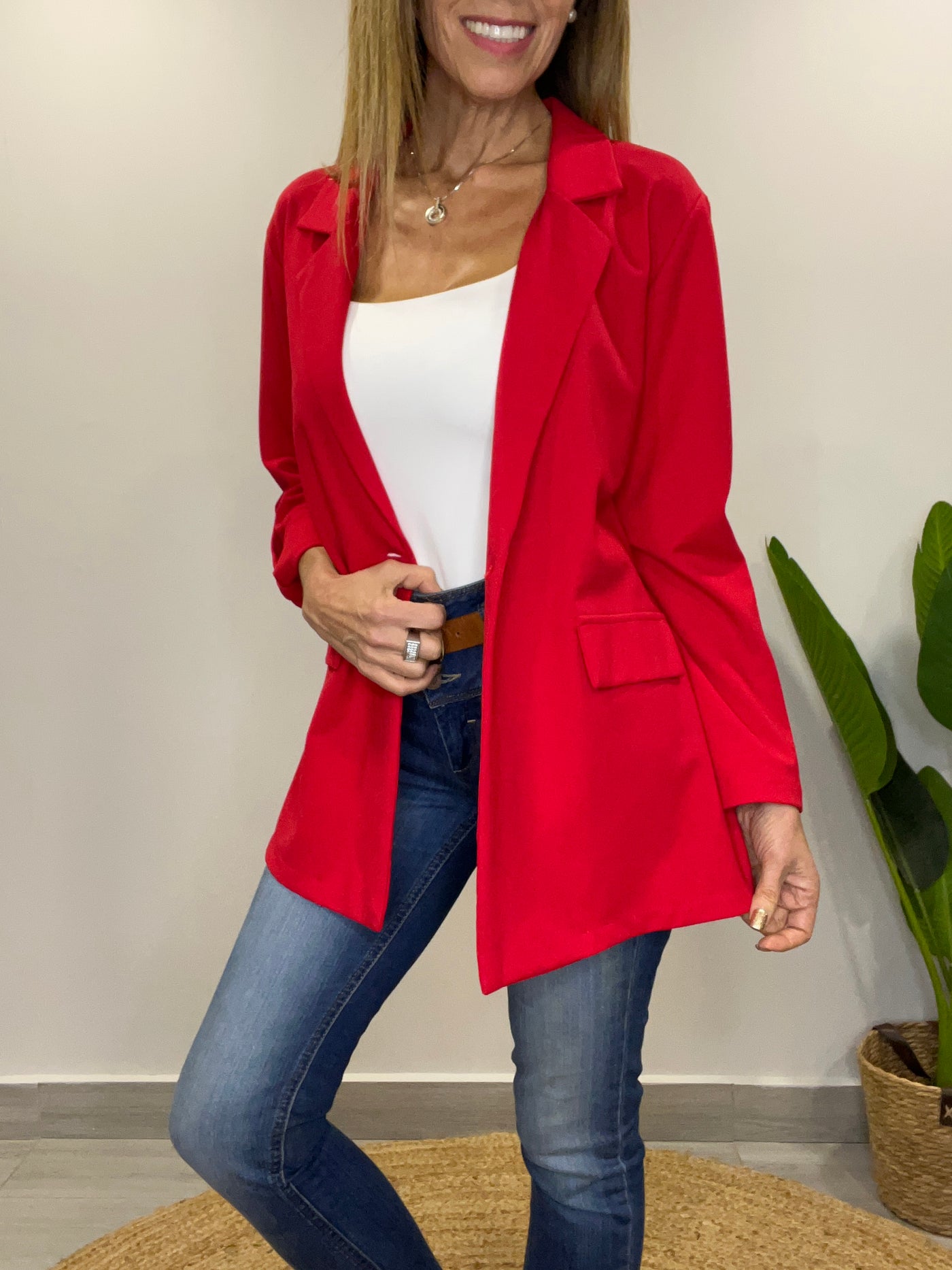 Blazer Elasticado Paris Rojo