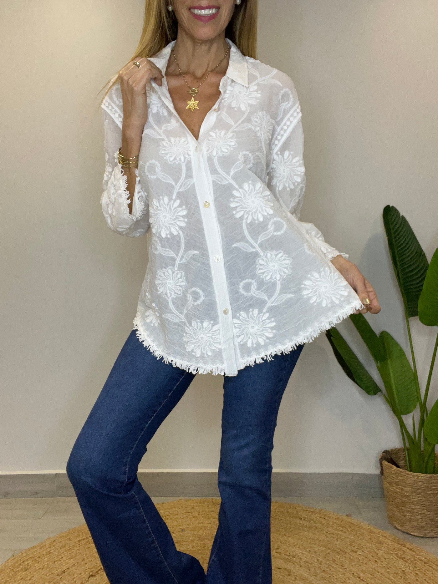 Blusa bordada Renata blanca