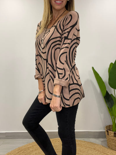 Polera Círculos Cocoa
