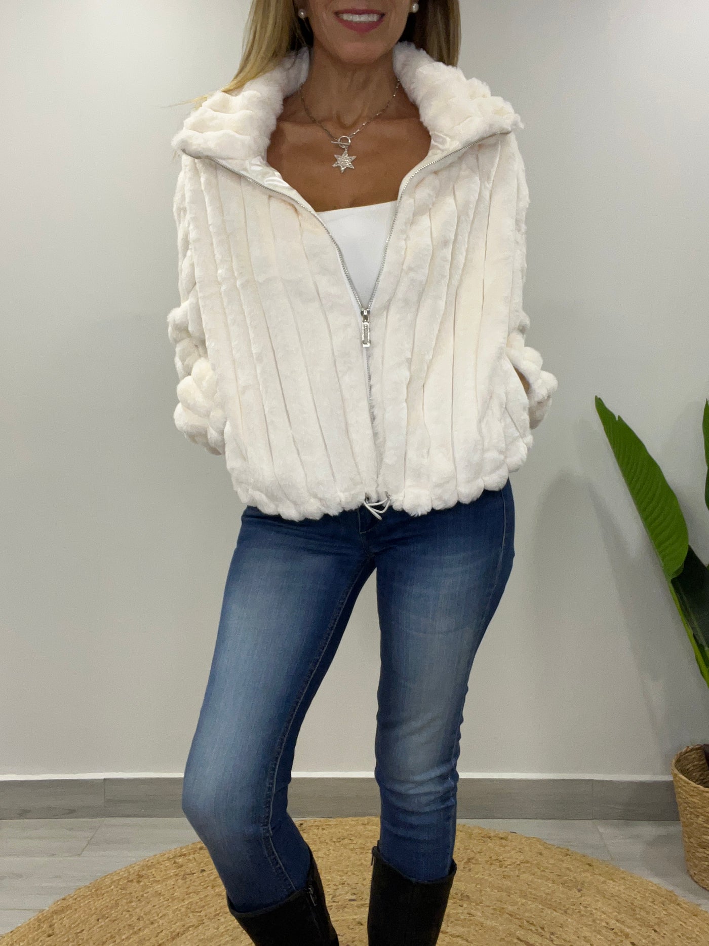 Chaqueta peluda Polonia Blanco Inv