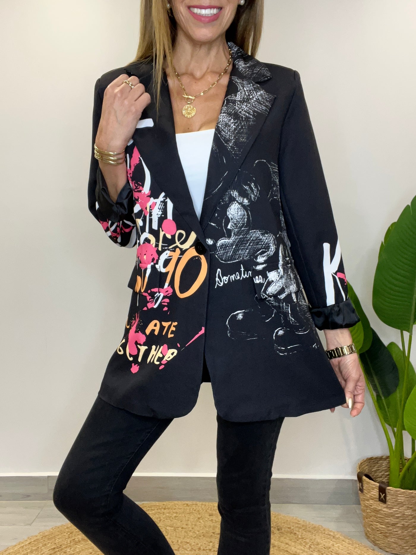 Blazer Italiano Mickey Negro