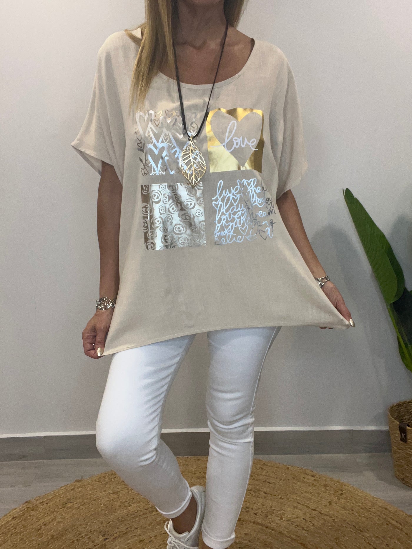 Blusa linolet LoveDore Beige