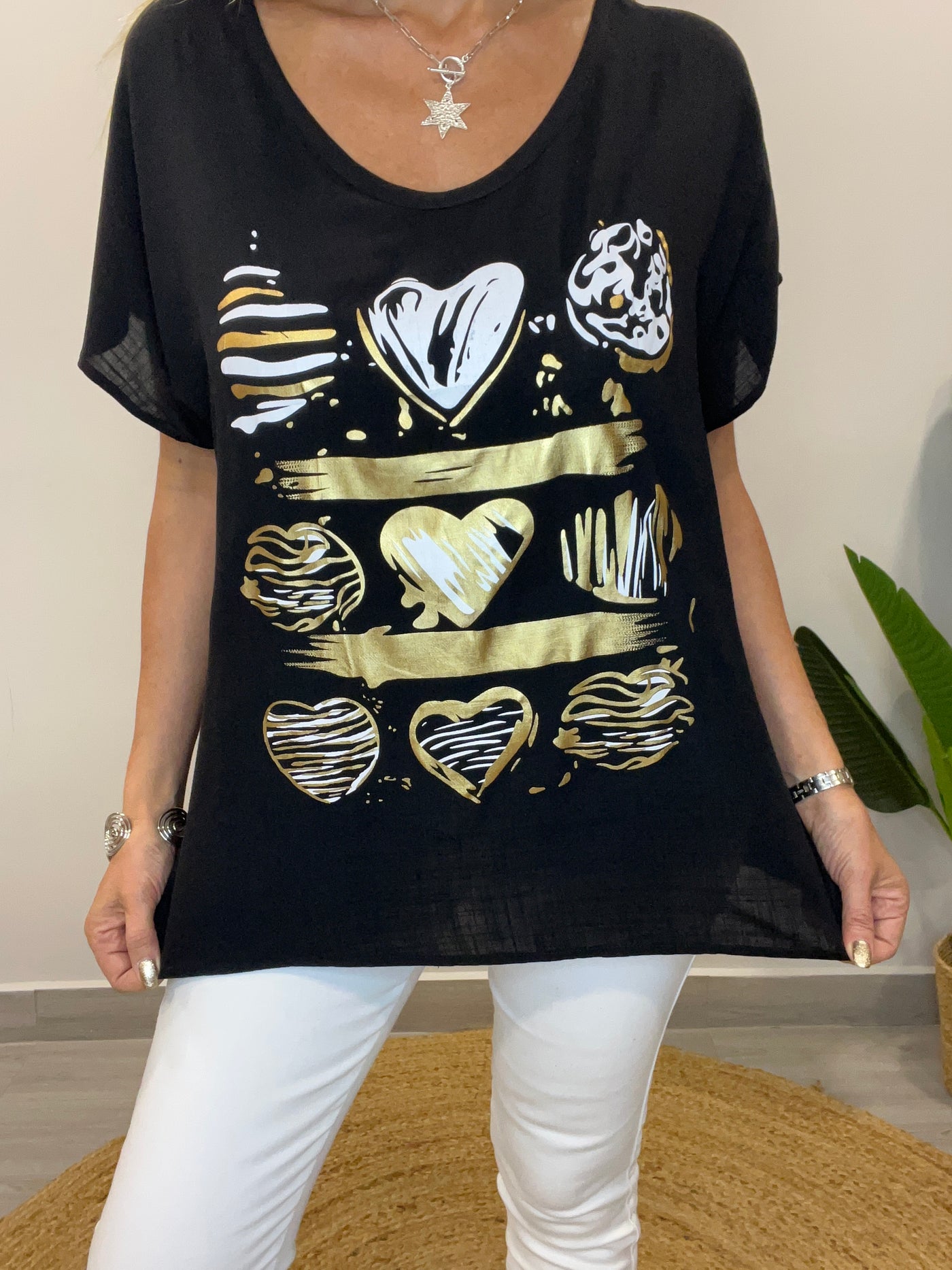 Blusa linolet CuoreDore Negro